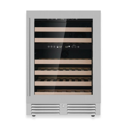 King's Bottle 24-Inch Under-Counter Dual Zone Wine Cooler with LOW E Glass Door