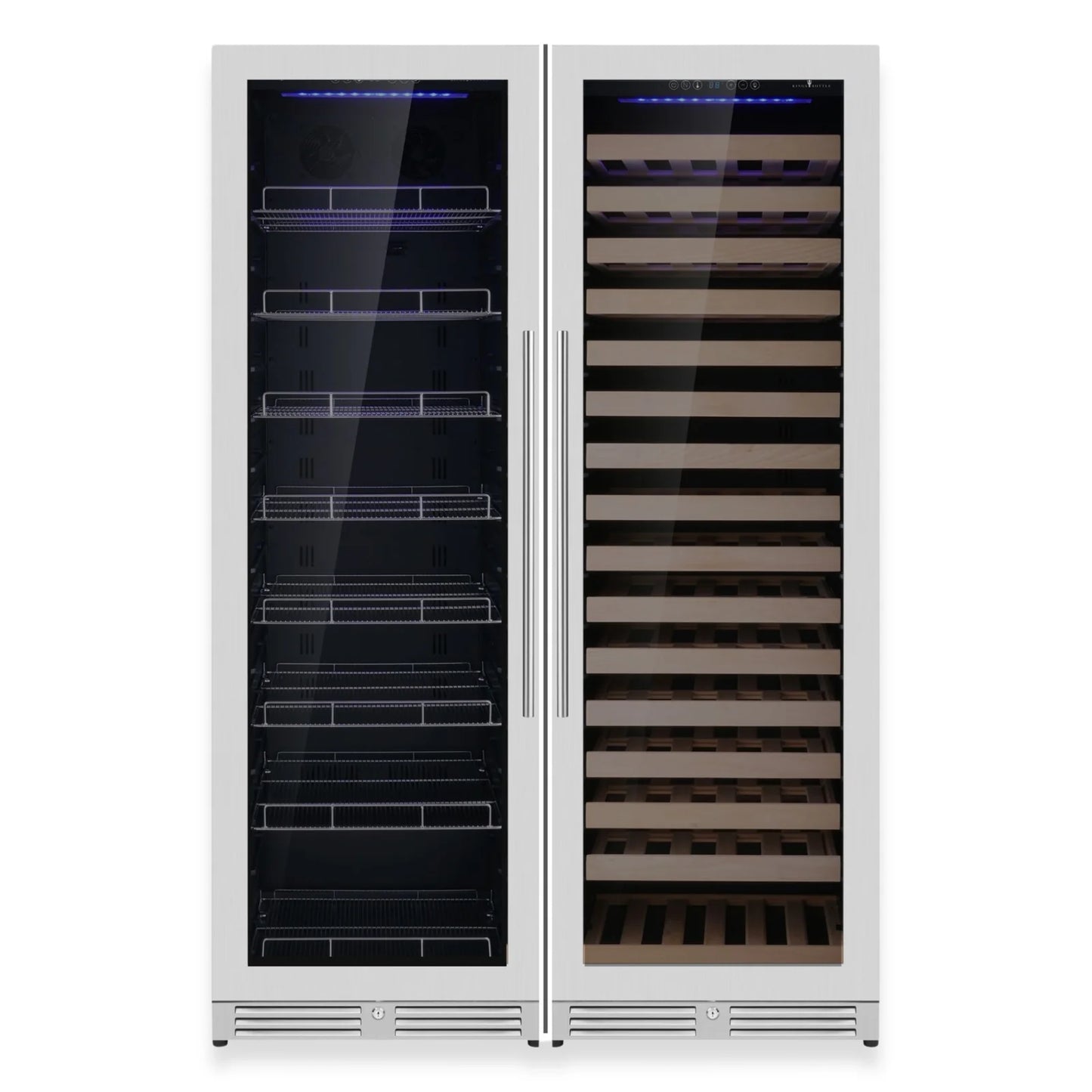 King's Bottle Ultimate Wine & Beverage Upright Refrigeration Combo with LOW-E Glass Door