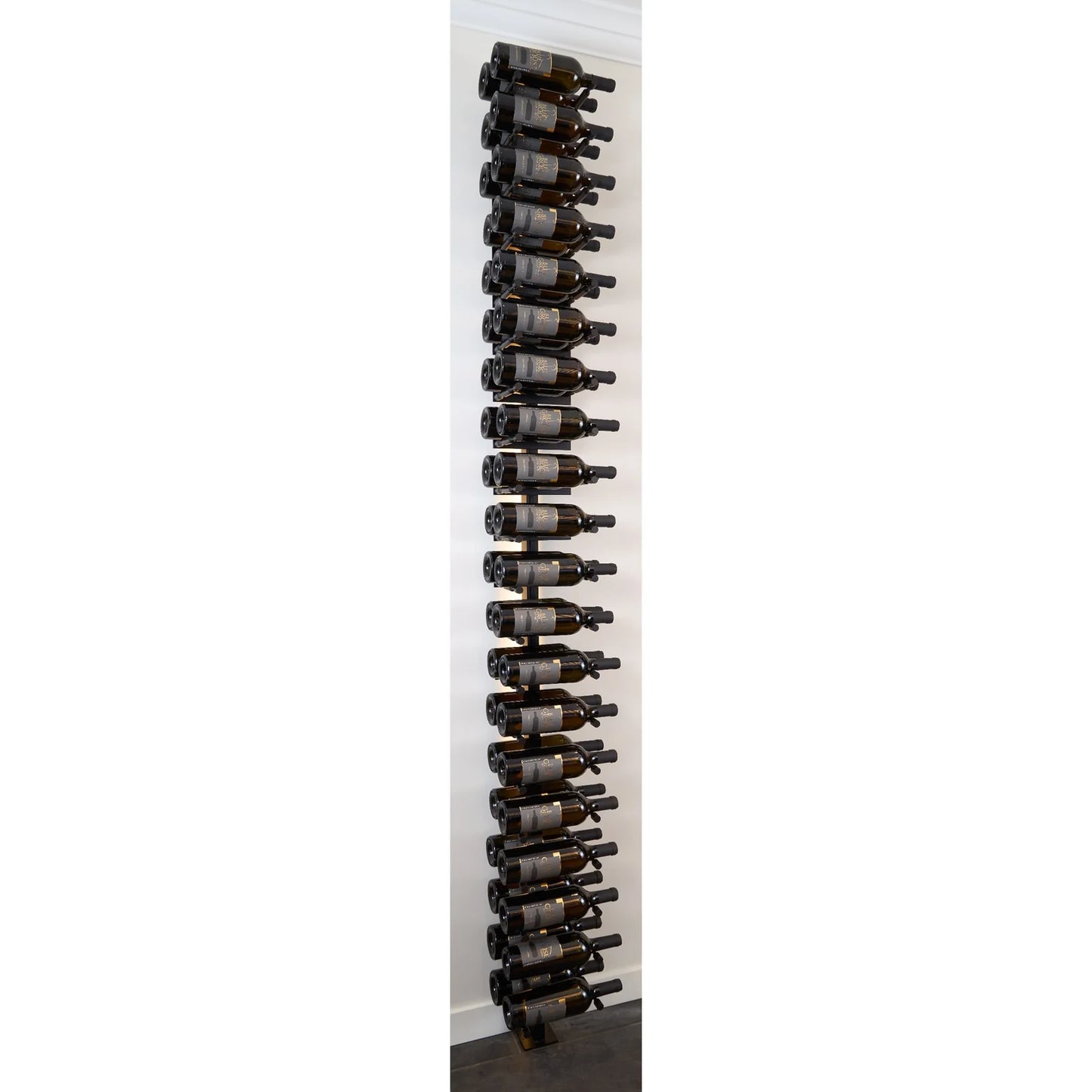 V Bar Floating Wine Rack - Single Spaced Label View Pegs