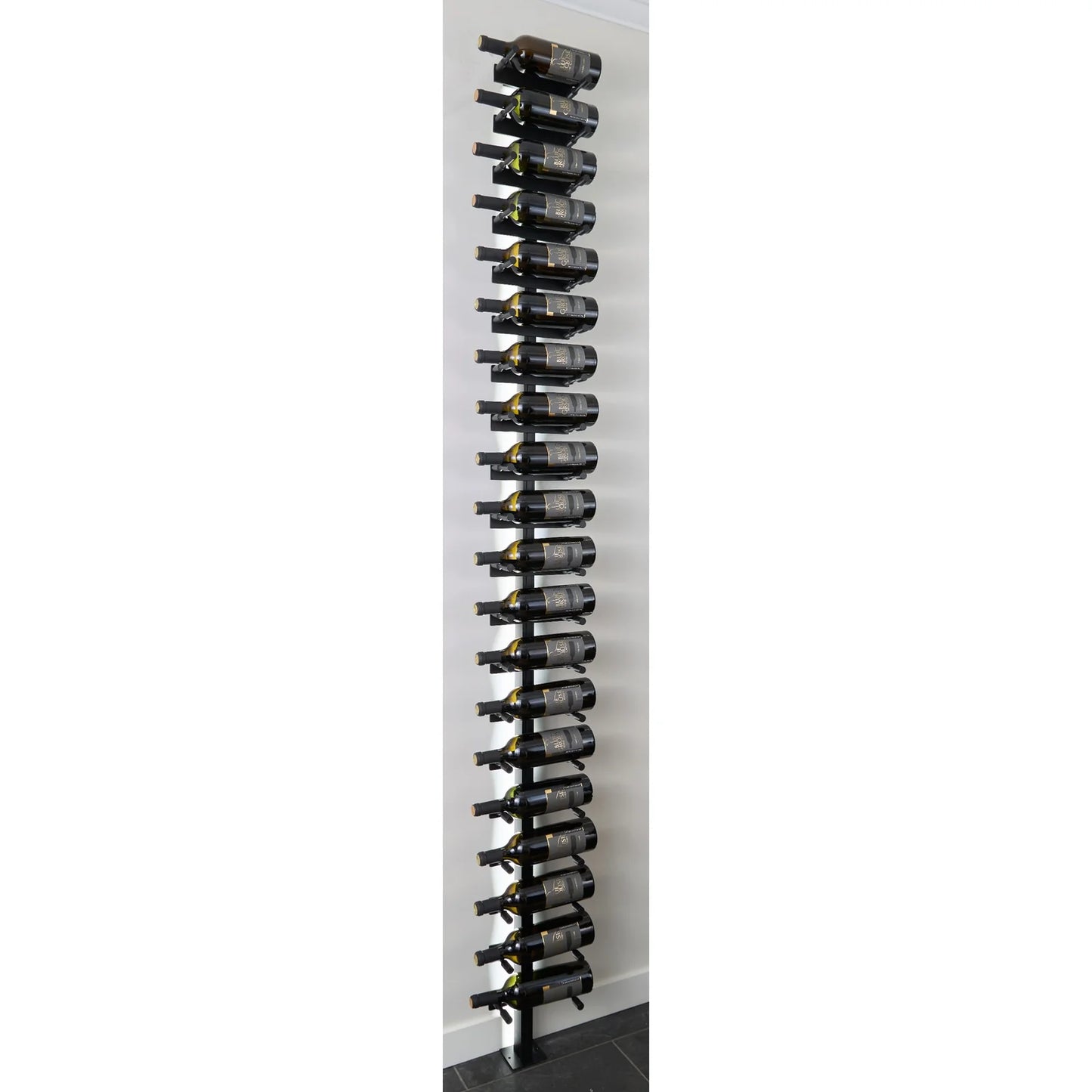 V Bar Floating Wine Rack - Single Spaced Label View Pegs