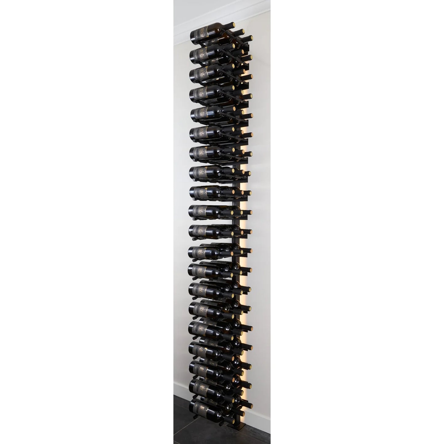 V Bar Floating Wine Rack - Single Spaced Label View Pegs