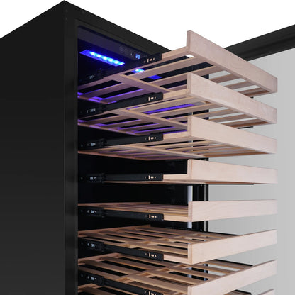 King's Bottle 47-Inch Tall Dual Zone Wine Cooler with LOW-E Glass Door